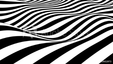 Bild på Hallucination Optical illusion Twisted illustration Abstract futuristic background of stripes Dynamic wave Vector